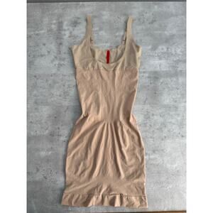 Spanx shapewear slip dress size large nude/tan tone mid-thigh length